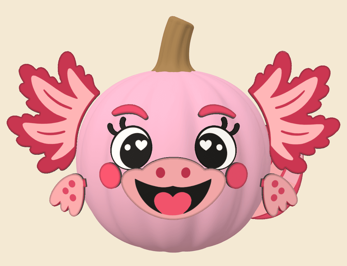 Axel the axolotl pumpkin kit